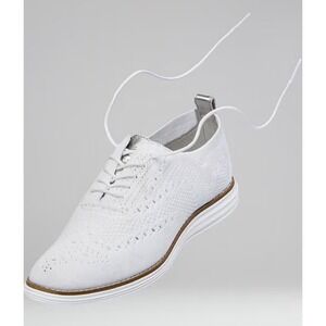 Cole Haan Zerogrand Wingtip Oxford Knit Sneakers White Women US 8